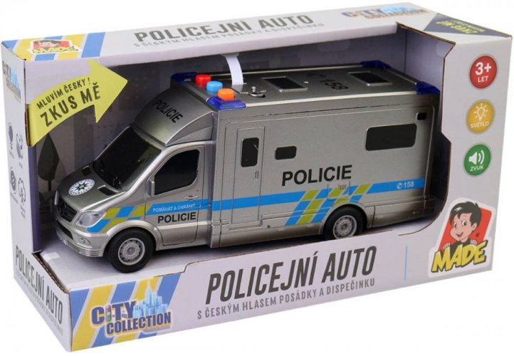 Auto policejní dodávka česká Policie na baterie Světlo Zvuk CZ plast