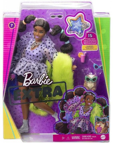 MATTEL BRB Panenka fashion Barbie Extra módní set s mazlíčkem 2 druhy