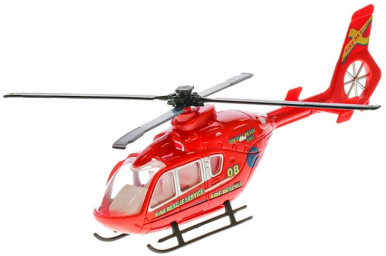 Hasiči herní set 2 požární vozidla + vrtulník 12-18cm volný chod kov
