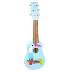 Dětská dřevěná kytara 6 strun - modrá