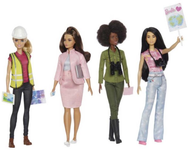 MATTEL BRB Povolání Ekologie je budoucnost set 4 panenky Barbie s doplňky