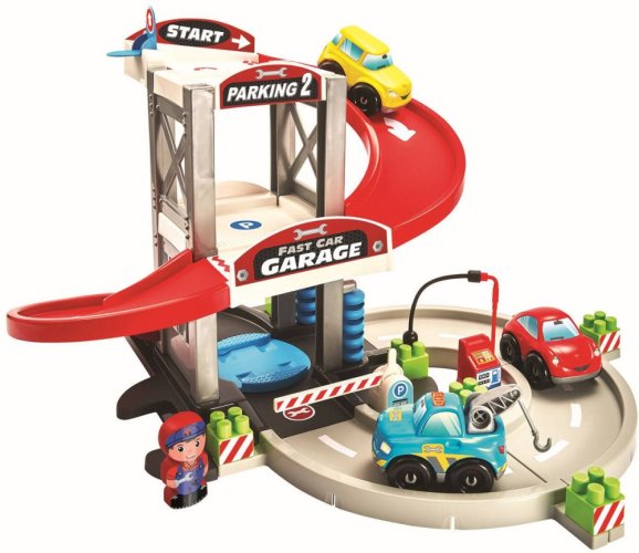 ECOIFFIER Abrick baby garáž s myčkou a čerpací stanicí set s auty a figurkou
