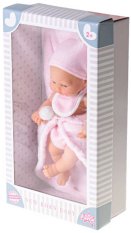 Panenka miminko holčička 28cm tvrdé tělíčko s dečkou v krabici
