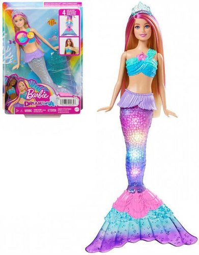 Panenka Barbie mořská panna blikající na baterie Světlo
