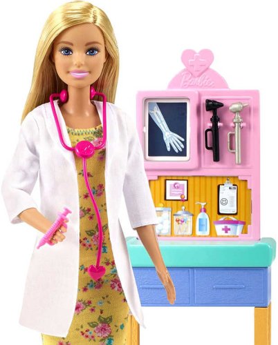 MATTEL BRB Povolání herní set Panenka Barbie doktorka s batoletem a doplňky