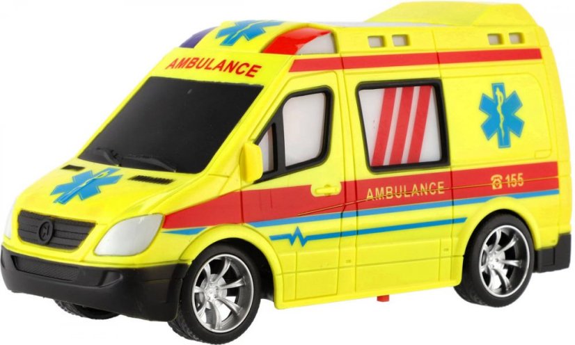 RC Auto ambulance 20cm sanitka na vysílačku 27MHz na baterie Světlo