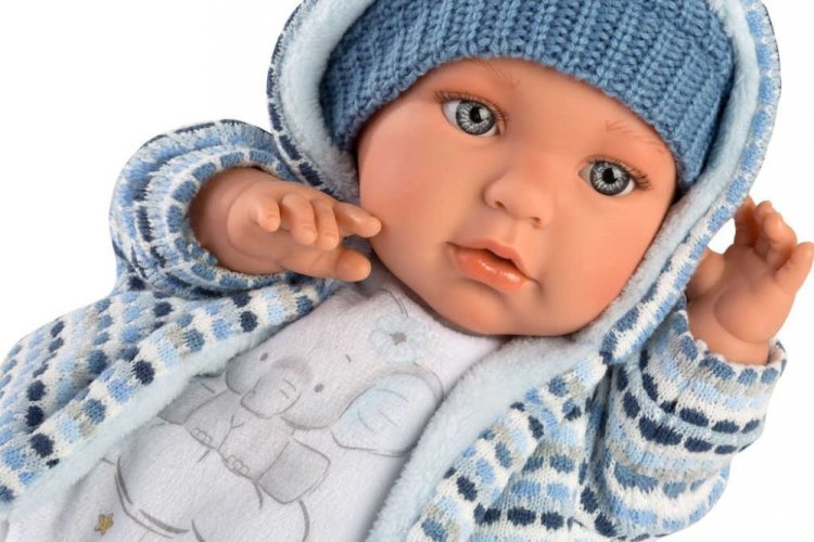 LLORENS Panenka realistická Baby ENZO chlapeček 42cm na baterie Zvuk