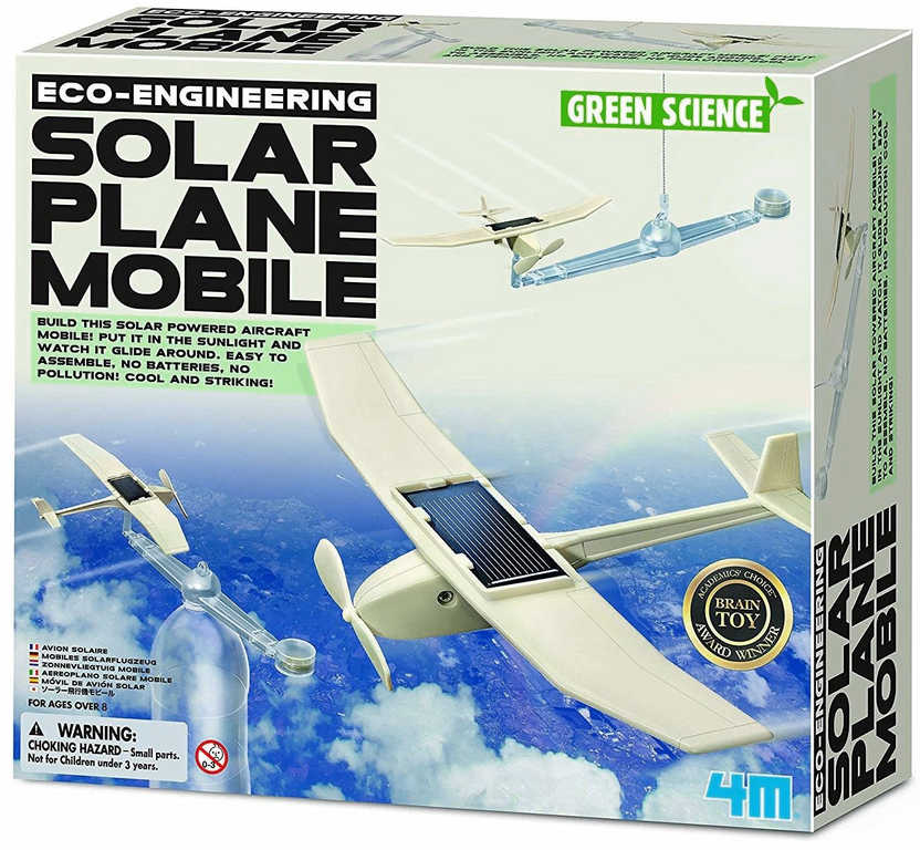 MAC TOYS Letadlo na solární pohon funkční model k sestavení plast